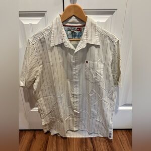 Quicksilver Men's Striped Short Sleeve Shirt